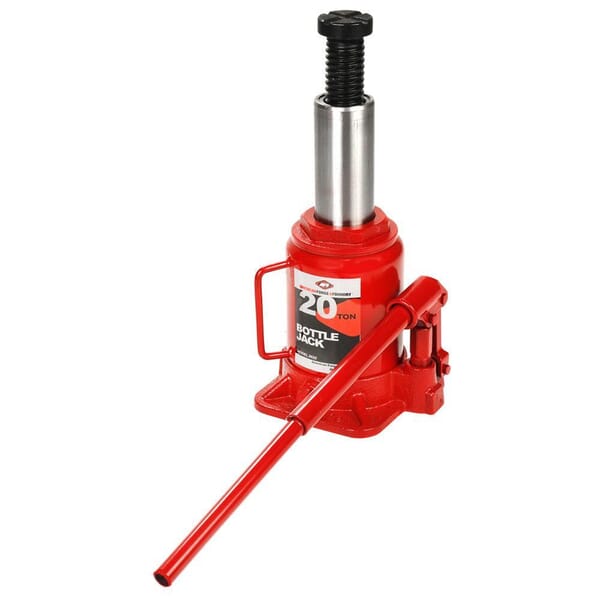 AFF 3522 Heavy Duty Manual Bottle Jack With Machine Hardened Steel Saddles, Centered Pumps and Rams, 20 ton Lifting, 7-3/4 in H Min Lifting, 14-1/4 in H Max Lifting, 6-3/4 x 6-1/4 in Base