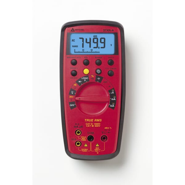 Amprobe 30XR-A Full Size Digital Multimeter With VolTect Non-Contact Voltage Detection, 2 to 500 VAC/VDC, 200 mVAC/mVDC, 200 uA, 2 to 200 mA, 10 A, 200 Ohm/2 to 200 kOhm/2 to 20 MOhm, 3-1/2 Digits 1999 Counts LCD Display
