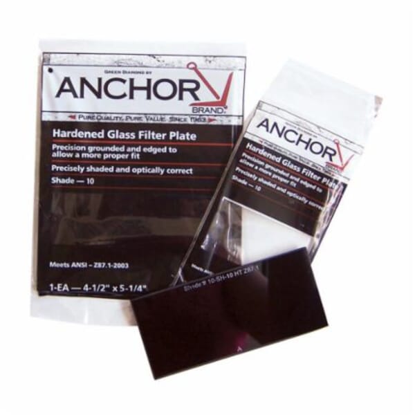 Anchor Protection Filter Plate, Green, Hardened Glass, 4-1/4 in H x 2 in W