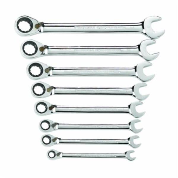 GEARWRENCH 9533N Reversible Regular Length Combination Ratcheting Wrench Set, 8 Pieces, 5/16 to 3/4 in