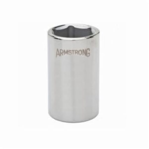 Armstrong 12-012 Standard Length Socket, 1/2 in Square Drive, 3/8 in, 6 Points