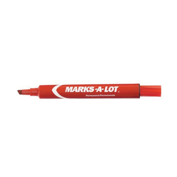 Avery Marks-A-Lot 08887 Desk Style Permanent Marker, Red Ink, 0.19 mm Chisel Tip, Large Barrel