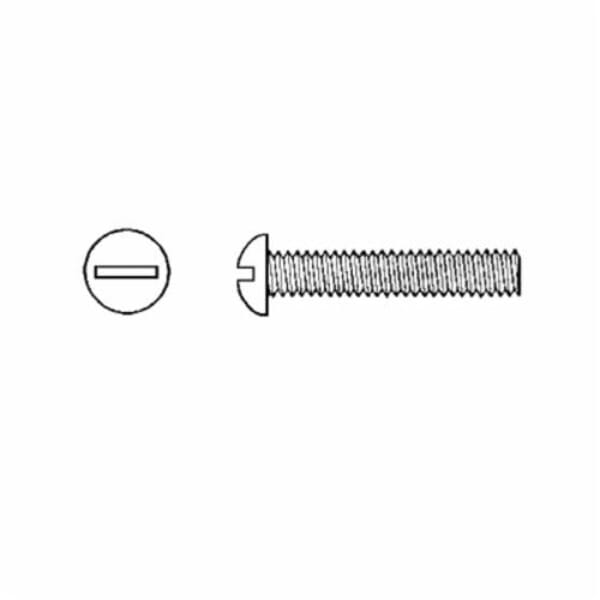 BBI 583432 Machine Screw, #10-32, 1 in OAL, Round Head, Zinc CR+3 Plated, Slotted Drive