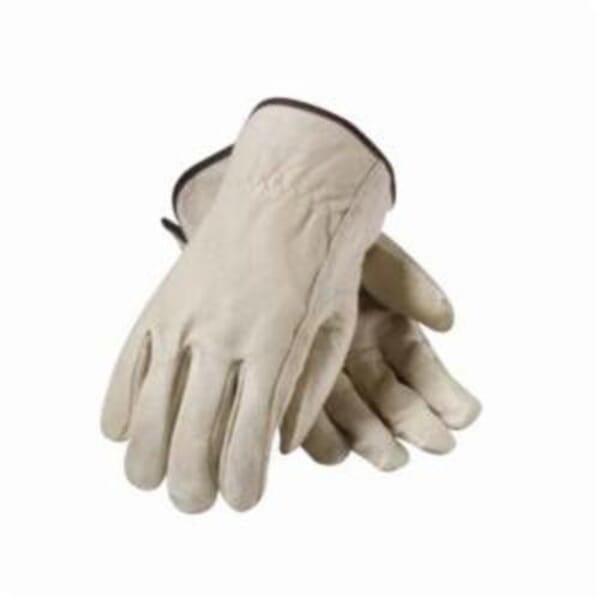 BRAHMA GLOVES WA2435A WA243 Economy Grade General Purpose Gloves, Driver, Keystone Thumb Style, XL, Top Grain Pigskin Leather Palm, Natural, Elastic Wrist Cuff, Uncoated Coating, Unlined Lining