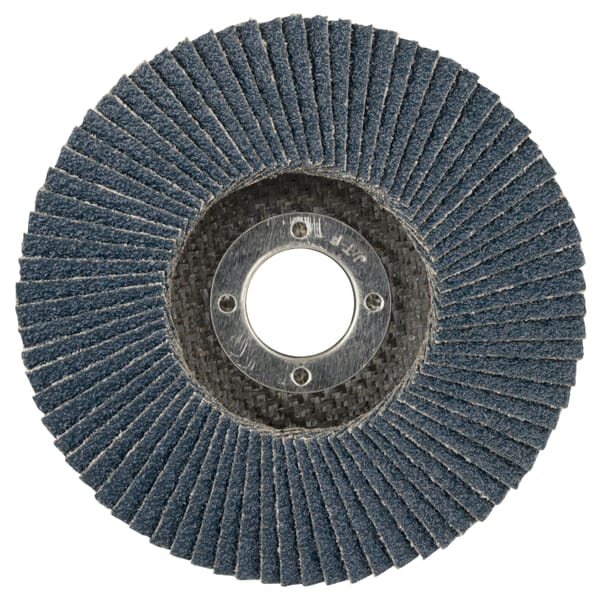 Big Cat 50803 Close High Density Premium Coated Abrasive Flap Disc, 4-1/2 in Dia Disc, 7/8 in Center Hole, 40 Grit, Coarse Grade, Zirconia Alumina Abrasive, Type 27 Flat Disc