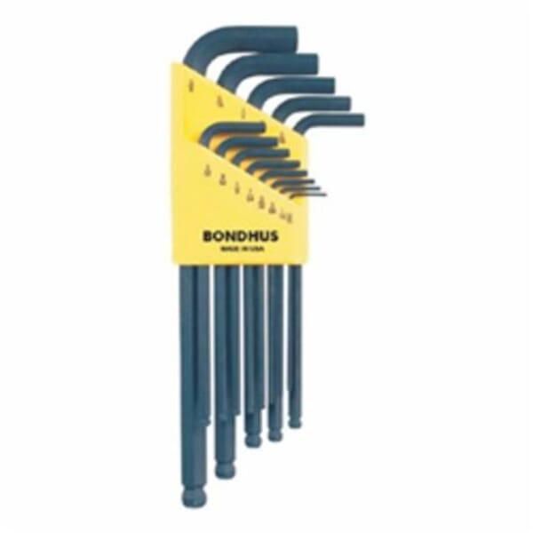 Bondhus 10937 Long Key Set, 13 Pieces, 0.05 to 3/8 in Hex, L-Handle Handle, Protanium High Torque Steel, ProGuard
