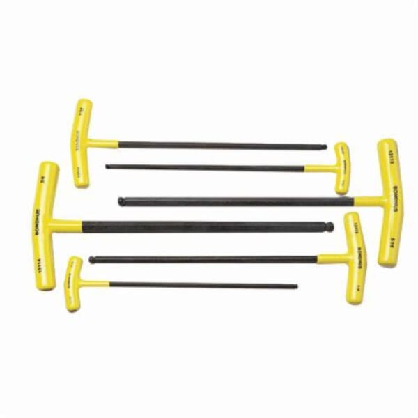 Bondhus 13187 Graduated Length Key Set, 8 Pieces, 2 to 10 mm Hex, Ergonomic Grip/T-Handle Handle, Protanium High Torque Steel, ProGuard