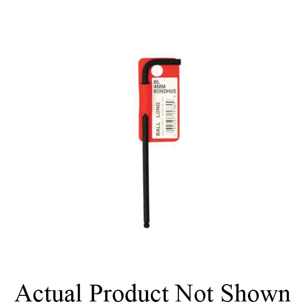 Bondhus 15768 Ball End Hex Key, L-Handle Handle, Protanium High Torque Steel, ProGuard