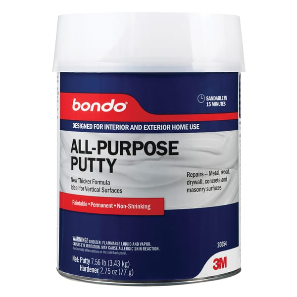 Bondo 7010364418 Putty, 1 gal Container, Paste Form, Gray, Specific Gravity: 1.139