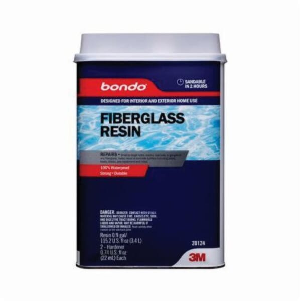 Bondo 7010309273 Fiberglass Resin, 1 gal Container, 2 hr Curing
