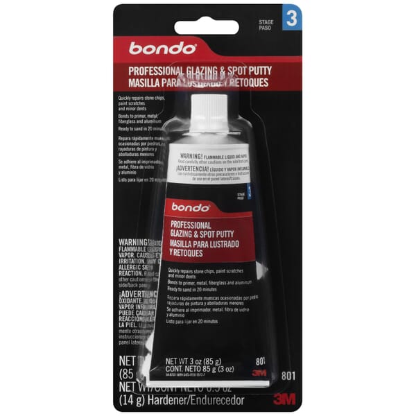Bondo 7000144574 801 Professional Glazing and Spot Putty, 3 fl-oz, Off-White