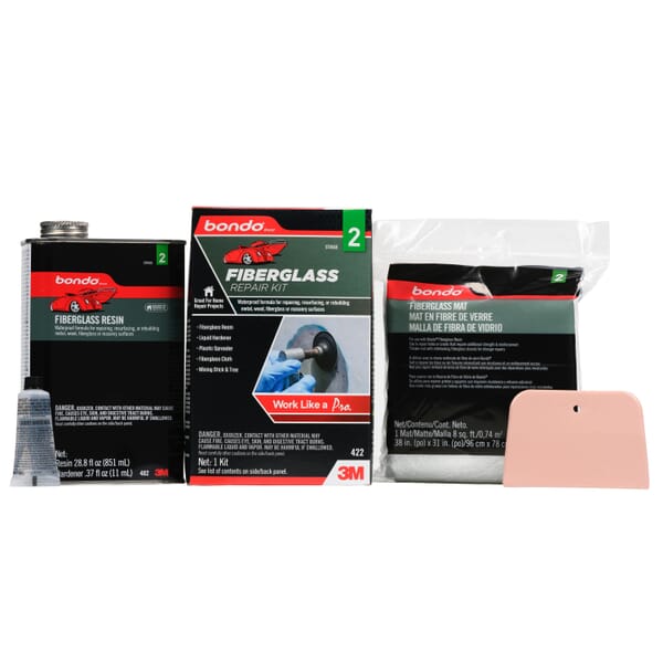 Bondo 7010363204 Fiberglass Resin Repair Kit, 0.9 qt Container