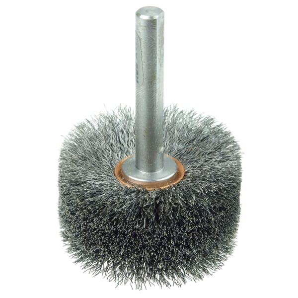 Bore-Rx 17216 Crosshole Wheel Brush, 2-1/2 in Dia Brush, 3/4 in W Face, 0.008 in Dia Crimped Filament/Wire