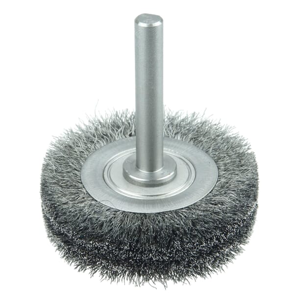 Bore-Rx 17218 Crosshole Wheel Brush, 3 in Dia Brush, 1 in W Face, 0.008 in Dia Crimped Filament/Wire
