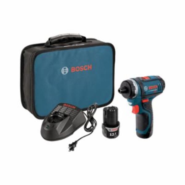 Bosch PS21-2A 2-Speed Cordless Pocket Driver Kit, 1/4 in Hex Chuck, 12 V, 265 in-lb Torque, Lithium-Ion Battery