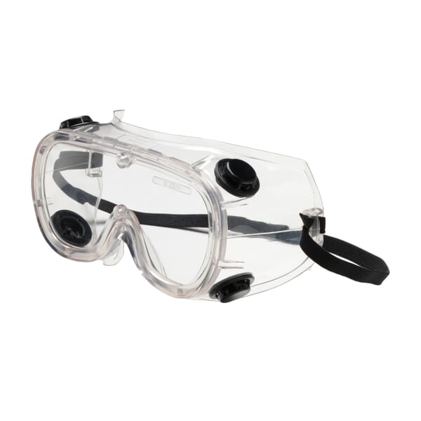 Bouton 248-4401-300 Basic 441 Single Protective Goggles, Anti-Scratch Clear Polycarbonate Lens, Yes % UV Protection, Elastic Strap, ANSI Z87.1
