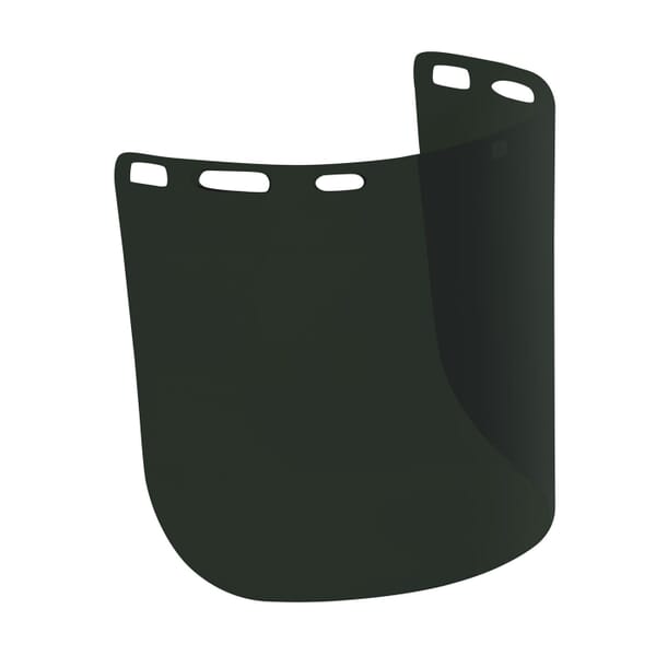 Bouton Optical 251-01-7315 Uncoated Safety Visor, Green IR Shade 5.5, Polycarbonate, 8 in H x 15 in W x 0.078 in THK Visor, For Use With Headgears, Specifications Met: ANSI Z87.1-2015
