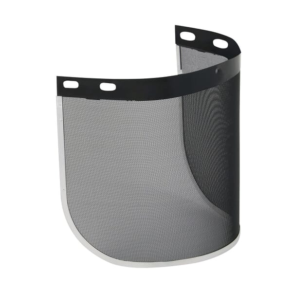Bouton Optical 251-01-7701 Uncoated Safety Visor, Black, Steel Mesh, 8 in H x 15-1/2 in W, For Use With Headgears, Specifications Met: ANSI Z87.1