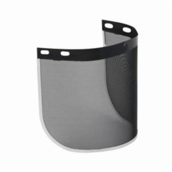 Bouton Optical 251-01-7701 Uncoated Safety Visor, Black, Steel Mesh, 8 in H x 15-1/2 in W, For Use With Headgears, Specifications Met: ANSI Z87.1