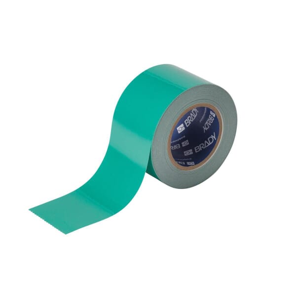 Brady ToughStripe 104345 Floor Marking Tape, 100 ft L x 3 in W, Green, Polyester