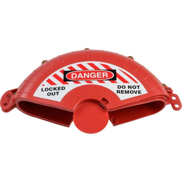 Brady 148647 Collapsible Rotating Gate Valve Lockout Device, Fits Minimum Handle Size: 7 in, Fits Maximum Handle Size: 13 in, 2 Padlocks, -40 deg F Min, 212 deg F max