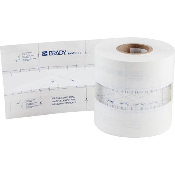 Brady PaintStripe 148808 Self-Adhesive Floor Marking Stencil, 2 in W Character, Clear/White, B-518 Polypropylene