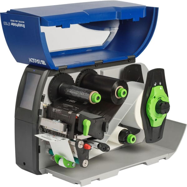 Brady 149045 i7100 300 dpi Barcode Capable Industrial Heavy Duty Peel Model Single Color Label Printer, Direct Thermal, Thermal Transfer Print, 4.33 in W Tape, Color Touchscreen Display