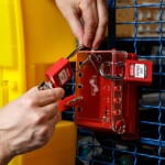Brady 149174 Ultra Compact Portable Group Lockout Box, 12 Padlocks, Red, 5.7 in H x 4 in W x 2.7 in D, Wall Mount, 3 Key Hooks