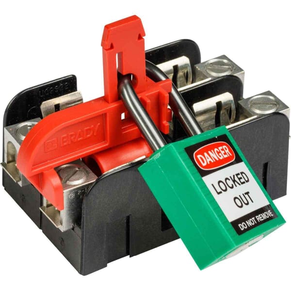 Brady 149280 Fuse Lockout Device, LOTO-94 Fiberglass Reinforced Nylon/ABS, Red