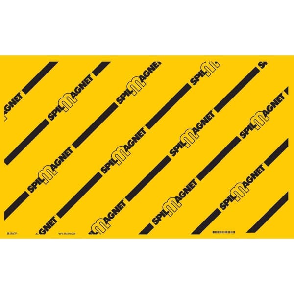 Brady Spill Magnet 31112LS Magnetic Drain Cover, Vinyl, Black on Yellow