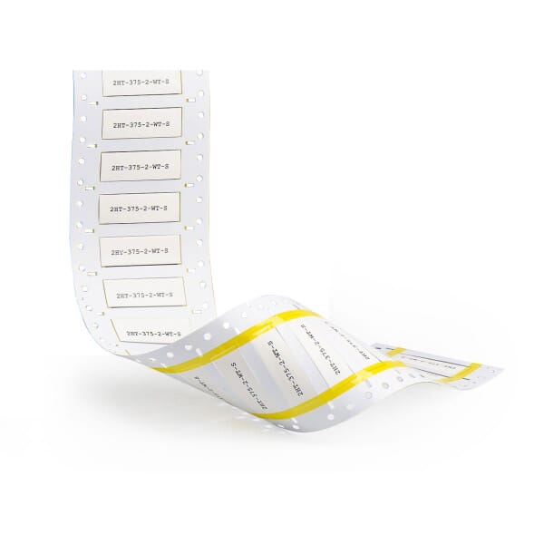 Brady PermaSleeve 3PS-187-2-WT 2-Sided Heat Shrink Wire Marker Sleeve, 20 to 10 AWG Wire, 2 in L x 2 in W, B-342 Polyolefin