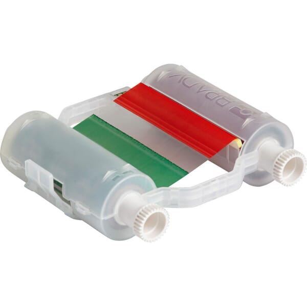 Brady B30-R10000-GR-8 B30 R10000 2-Color Heavy Duty Printer Ribbon, 200 ft L x 4.33 in W, Resin, Green/Red