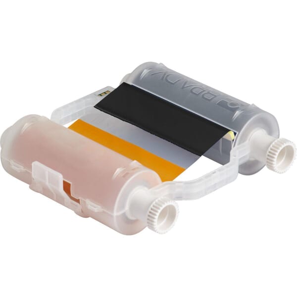 Brady B30-R10000-KO-8 B30 R10000 2-Color Heavy Duty Printer Ribbon, 200 ft L x 4.33 in W, Resin, Black/Orange
