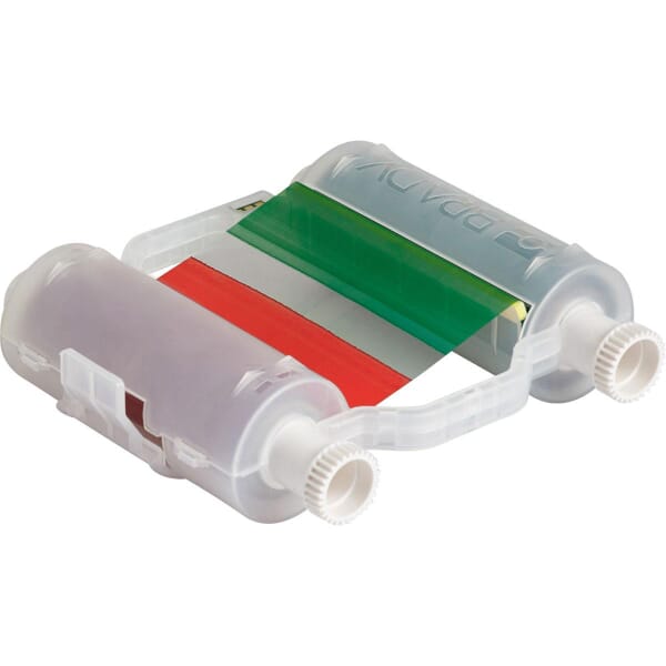 Brady B30-R10000-KRGB-8 B30 R10000 4-Color Heavy Duty Printer Ribbon, 200 ft L x 4.33 in W, Resin, Black/Blue/Green/Red