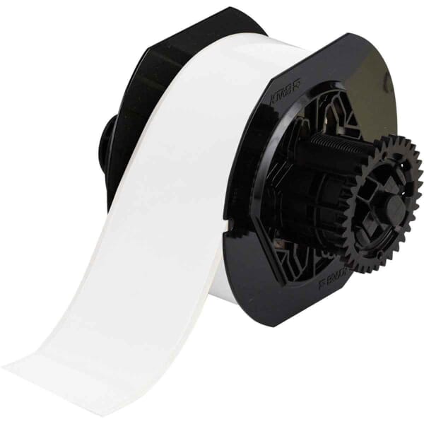 Brady B30C-2250-595-WT B30 Continuous Printer Label, 100 ft L 2-1/4 in W, For Use With BBP 30 Label Printers, BBP 31 Sign and Label Printers, BBP 33 Label Printers, BBP 35 Multi-Color Sign and Label Printers, BBP 37 Color and Cut Sign Label Printers