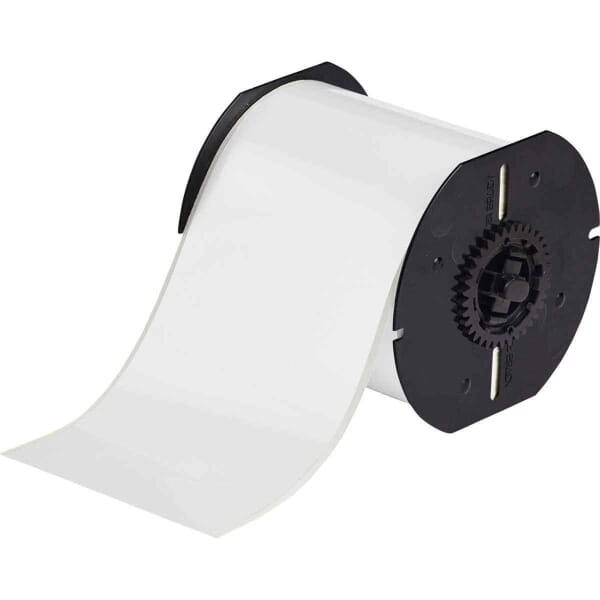 Brady B30C-4000-569-WT B30 High Performance Polyester Tape, 100 ft L x 4 in W, B-569 Polyester, White