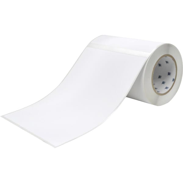 Brady J50-265-2595 General Purpose Rectangular Ink Jet Label, 10 in W, White, B-2595 Adhesive Vinyl Film, 100 per Roll Labels