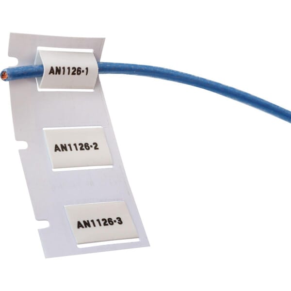 Brady PermaSleeve PS-250-2-WT 1-Sided Heat Shrink Wire Marker Sleeve, 16 to 8 AWG Wire, 2 in L x 2 in W, B-342 Polyolefin