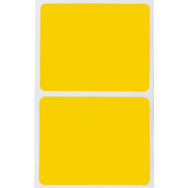 Brady THT-161-8591-1-YL Rounded Corners Weather Resistant Label, 4 in W, Yellow, B-8591 Self-Sticking Polyester, 1000 per Roll Labels