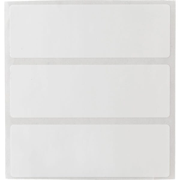 Brady WorkHorse THT-18-423-3 Blank Rectangular Thermal Transfer Label, 1 in L x 3 in W, Blank Legend, White, B-423 Polyester