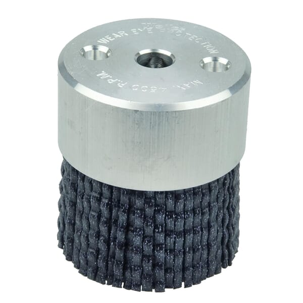 Burr-Rx 85736 Crimped Maximum Density Miniature Rectangle Straight Disc Brush, 2 in Dia Brush, 3/8 in Center Hole, Ceramic Fill