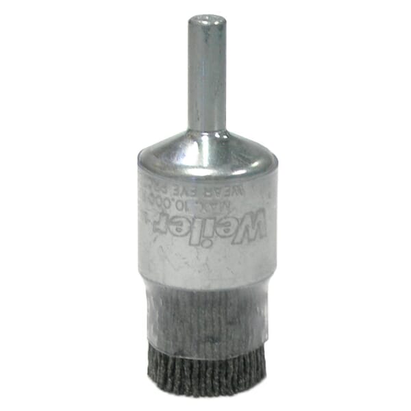 Burr-Rx 86103 Stem Mount End Brush, 3/4 in Dia Brush, Crimped, 0.043 in Dia Filament/Wire, Ceramic Fill, 1/4 in L Trim