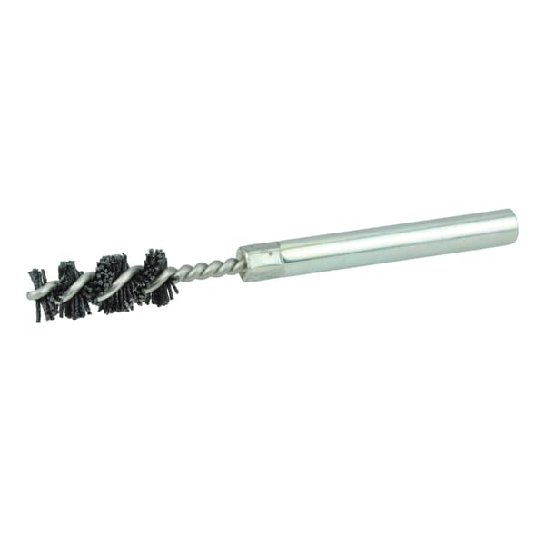 Burr-Rx Bore-Rx 22607 Power Tube Brush, 11 mm Dia x 1 in L, 3-1/2 in OAL, 0.026 in Dia Filament/Wire, Nylon/Ceramic Fill