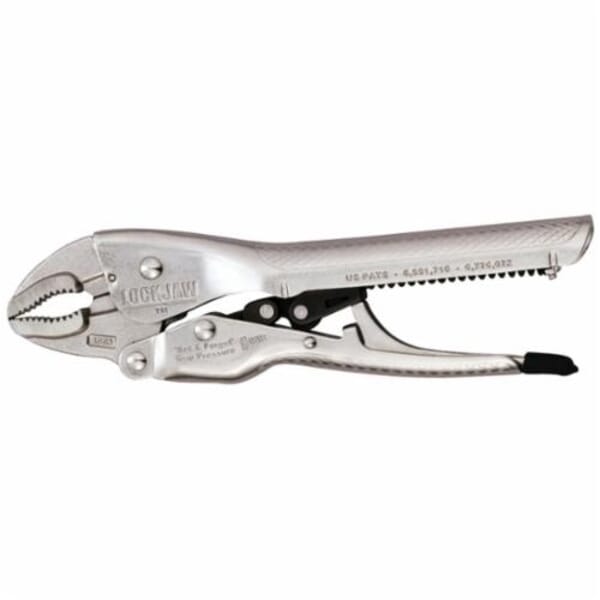 PALMGREN 10100 Locking Plier, 2 in Nominal, Automatic Locking, 1/2 in W Steel Curved Jaw, 10 in OAL, ASME Specified