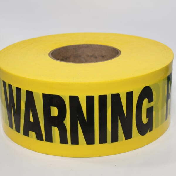 C.H.Hanson 15016 Heavy Duty Barricade Safety Tape, Yellow, 1000 ft L x 3 in W, Warning Restricted Area Legend, Polyethylene Plastic