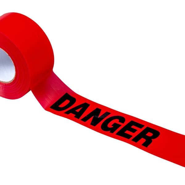 C.H.Hanson 16003 Standard Grade Barricade Safety Tape, Red/Black, 1000 ft L x 3 in W, Danger Danger Legend, Polyethylene