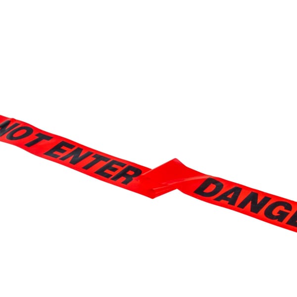 C.H.Hanson 16005 Standard Grade Barricade Safety Tape, Red/Black, 1000 ft L x 3 in W, Danger Do Not Enter Legend, Polyethylene