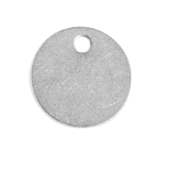 C.H.Hanson 41856 1-Hole Blank Tag, 1-1/2 in W, 18 ga Aluminum, Round Shape