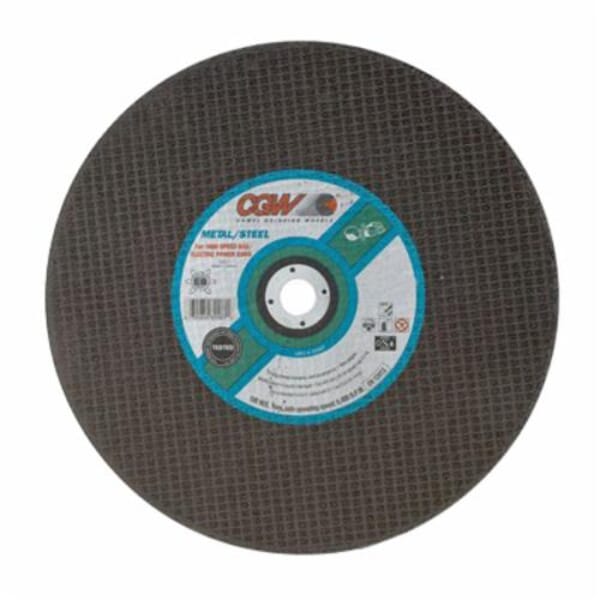 CGW 36143 High Speed Straight Cut-Off Wheel, 16 in Dia x 5/32 in THK, 1 in Center Hole, 24 Grit, Aluminum Oxide Abrasive