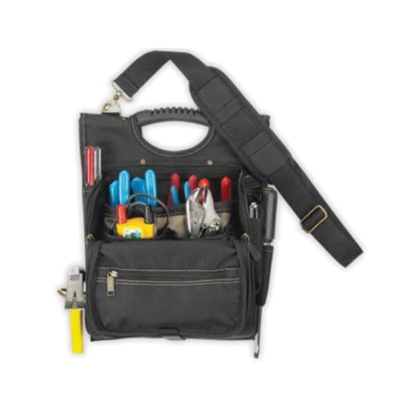 CLC 1509 Professional Electricians Tool Pouch With (21) Pockets, For Use With Tool and Tester, Polyester, Black